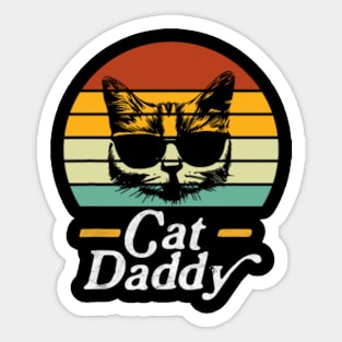 Cat Daddy Vintage Eighties Style Gifts Cat Retro Distressed Sticker